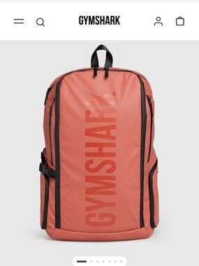 Gymshark Coral-Red Backpack with Black Trim